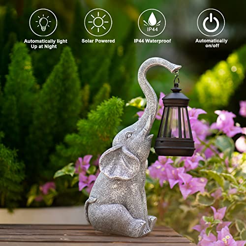 Goodeco Elephant Statue for Garden Decor with Gift Appeal - Ideal Gifts for Women, Mom or Birthdays, Beautifully Crafted Outdoor & Home Decor to Wow Your Guests (11" Elephant)