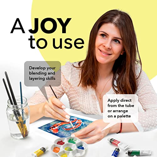 Castle Art Supplies 24 x 12ml Watercolor Paint Tube Set | Value for Adult Artists | Quality, Intense Colors | Just Squeeze The Tube, Mix with Water and Get Creative | in Delightful Presentation Box