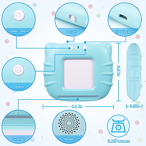 QuTZ ABC Learning Flash Cards for Toddlers 2-4, Autism Toys, Speech Therapy Toys, Educational Talking Flash Cards Kindergarten for Boys and Girls, 248 Sight Words Blue