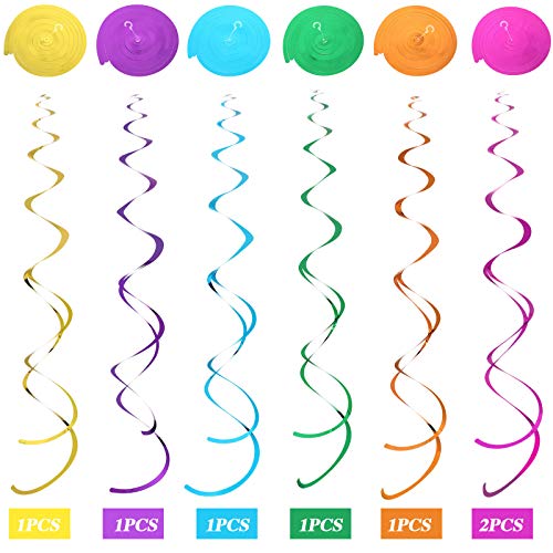 30 Pcs Butterfly Flowers Hanging Swirl Decorations Summer Butterfly Floral Baby Shower Foil Ceiling Streamers for Women Girl Kids Wedding Birthday Mother's Day 1st Birthday Party Supplies (Elegant)