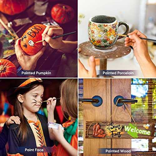 Paint Brushes Set, 60 Pcs Paint Brushes for Acrylic Painting, Oil Watercolor Acrylic Paint Brush, Artist Paintbrushes for Body Face Rock Canvas, Kids Adult Drawing Arts Crafts Supplies, Black