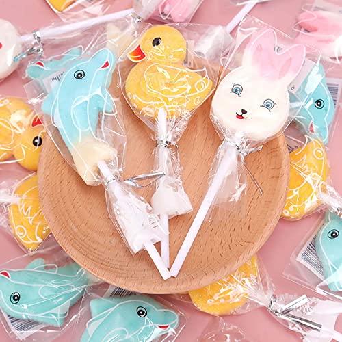 Silver Lollipop Cake Pop Treat Bag Set Including 100pcs Parcel Bags, 100pcs Papery Treat Sticks, 100pcs Colorful Metallic Twist Ties for Making Lollipops, Cake Pops, Candies, Chocolates and Cookies