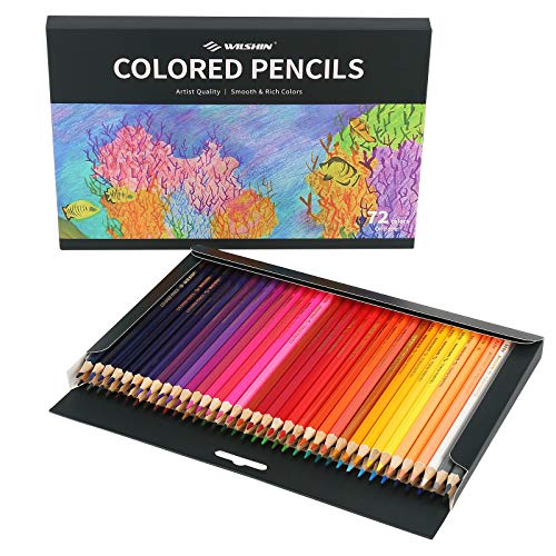 WILSHIN Colored Pencils 72colors Artist Quality-Coloring Book Colored Pencil Set for adults and Children