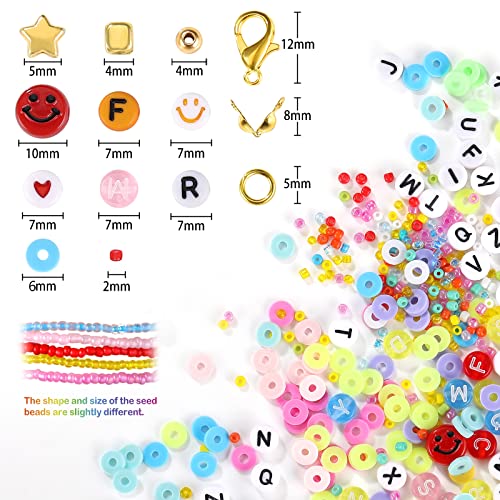 Funtopia 24500+ Pcs Beads for Jewelry Making Kit, Colorful Flat Round Polymer Clay Beads Glass Seed Beads for Bracelet Making Kit, Necklace Ring Heishi Beads DIY Craft Gift for Kids Girls