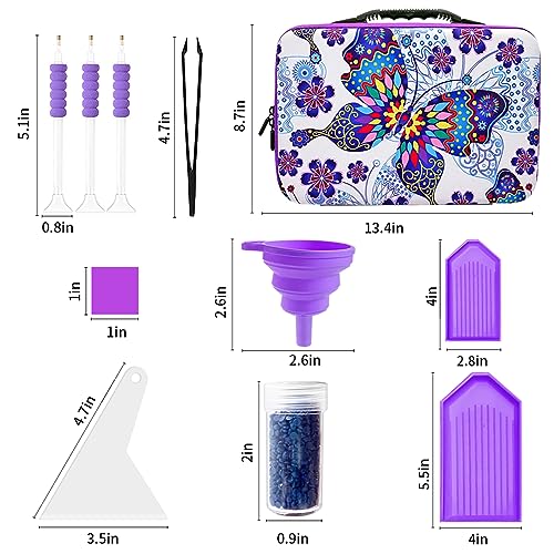 ZORETCO Diamond Painting Storage Containers,60 Slots Diamond Painting Accessories with Tools for Diamond Art Organizer Craft Jewelry Beads Storage Box