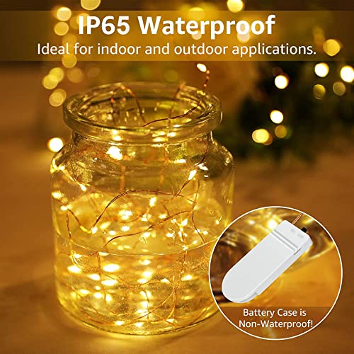 YOEEN 20 Pack Fairy Lights Battery Operated 3.3ft 20 LED Mini String Lights Copper Wire Firefly Starry Lights for Mason Jars Wedding Centerpieces Party Christmas Decor, Warm White