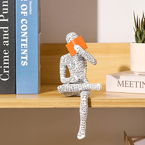GRAPMKTG Home Decor Pulp Reading Women Thinker Statue Aesthetic Sculpture Room Decor Modern Abstract Decoration on Shelf Table Desk for Living Room Office Bedroom H