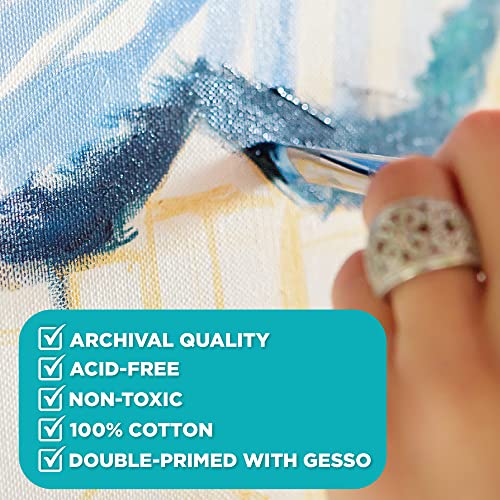 Horizon Group USA 8x10 Canvas Panel Boards Value Pack of 12, Primed, Perfect for Painting Projects, Watercolor, Oil & Acrylic Paints, Paint Canvas for Kids, Students, & Professionals