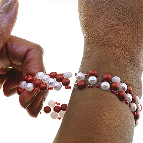 The Beadsmith Opelon Beading Cord – Stretch Jewelry Fiber – White, 0.7mm Diameter, 25 Meter