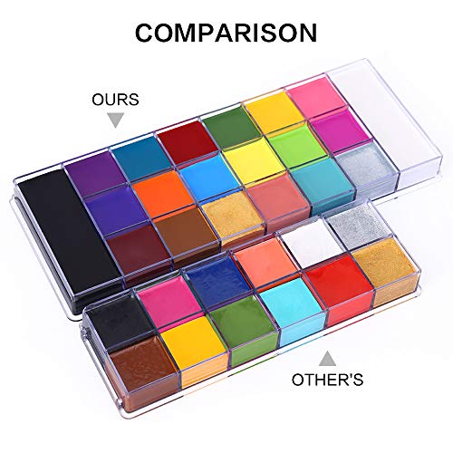 UCANBE Athena Face Body Paint Oil Palette, Professional Flash Non Toxic Safe Tattoo Halloween FX Party Artist Fancy Makeup Painting Kit For Kids and Adult