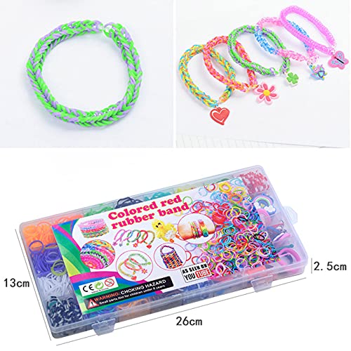 xtieksh Rubber Band Bracelet Kit, Loom Bracelet Making Kit, Rubber Bands Refill Loom Set, Rubber Bands for Bracelets Making Kit, Loom Bands Kit for Kids Weaving DIY Crafting Gift
