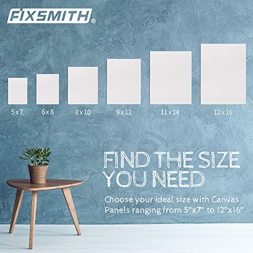 FIXSMITH Painting Art Panel Boards - 5x7 Inch, 24 Pack Primed Mini Canvases,100% Cotton,Acid Free,Professional Quality Artist Canvas Board for Hobby Painters,Students & Kids