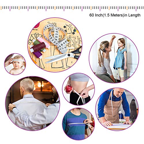 Tape Measures Retractable, Fabric Measuring Tape, 60 Inch Small Sewing Tape Measure for Craft Nursing Medical Travel(3 Pack/Pink Purple Sky Blue)