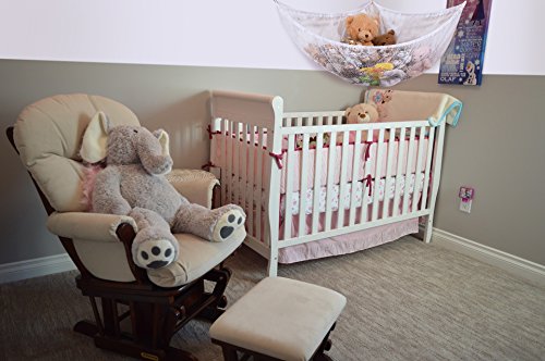 Handy Laundry Jumbo Toy Hammock, White, Organize Stuffed Animals & Children's Toys with This Mesh Hammock, Great Decor, Neatly Organizing Kid's Toys and Stuffed Animals, Expands to 5.5 feet, (2-Pack)