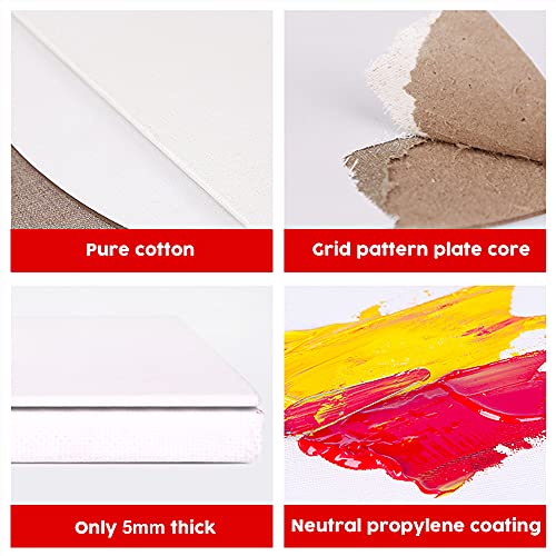 CONDA Artist Canvas Panels 8 x 10 inch, 12 Pack, Primed, 100% Cotton, Artist Quality Acid Free Canvas Board for Acrylic, Pouring Watercolor & Oil Painting