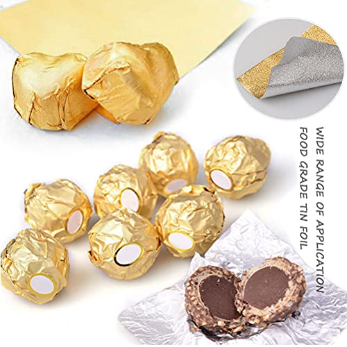 600pcs Foil Candy Wrappers, 4x4 inches Foil Candy Wrappers Aluminium Foil Paper, DIY Package Candy Paper Chocolate Packaging Wrapping Papers Square for Candy Packaging