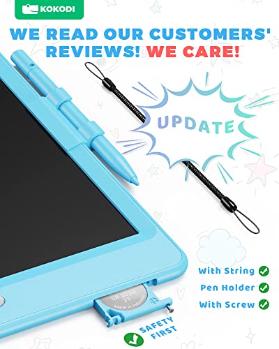 KOKODI LCD Writing Tablet, 10 Inch Colorful Toddler Doodle Board Drawing Tablet, Erasable Reusable Electronic Drawing Pads, Educational and Learning Toy for 3-6 Years Old Boy and Girls