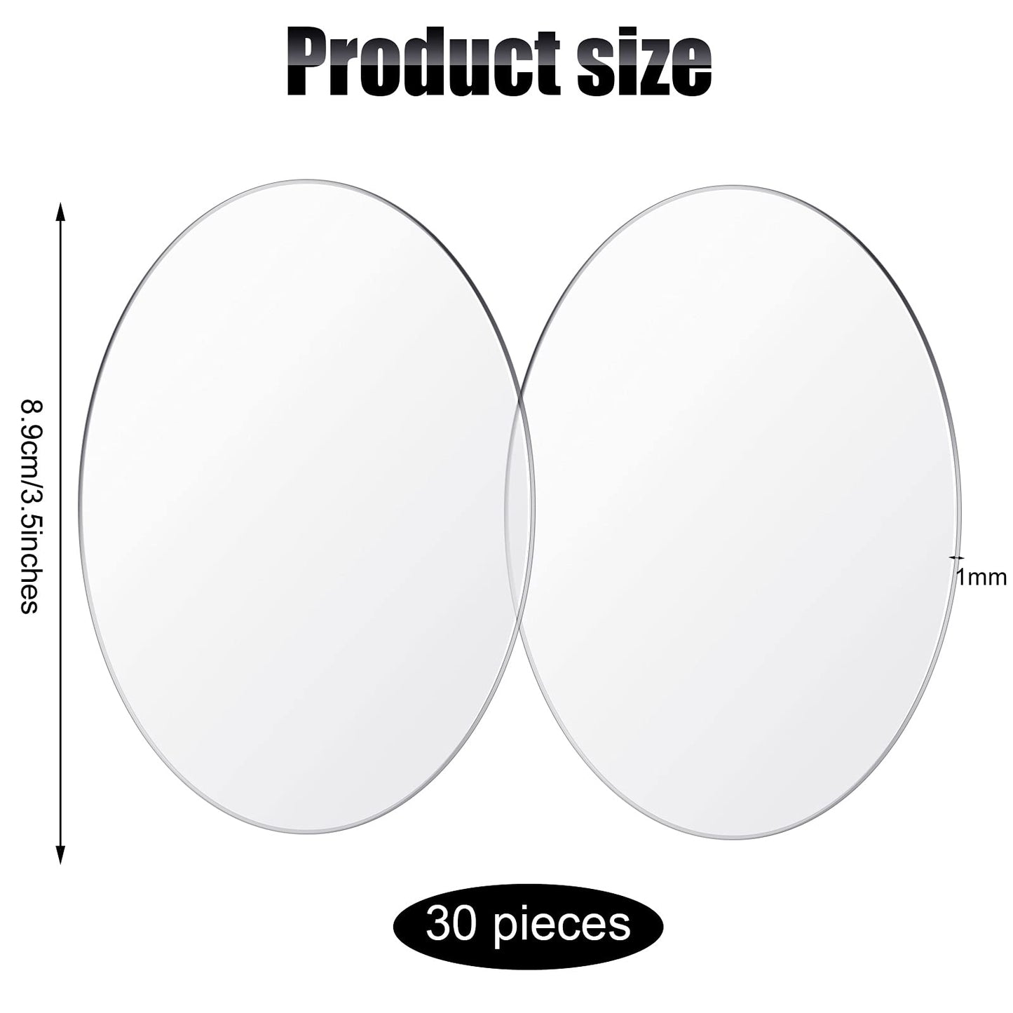 30 Pieces Acrylic Disc Clear Acrylic Circle Blanks Round Acrylic Sheets Transparent Acrylic Ornaments Blanks Round Acrylic Disk for Halloween Christmas Thanksgiving Day DIY Projects Crafts (3.5 Inch)