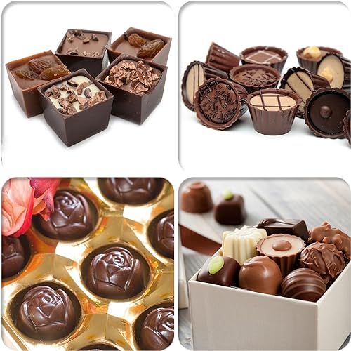 JOERSH Silicone Chocolate Molds for Fat Bombs Snacks & Truffles, 5PCS 93-Cavity Caramel Hard Candy Mold (Square, Round, Heart, Star, Flower Shapes)