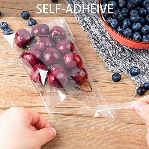 350 Pcs 4x6" Clear Cookie Bags, Self Sealing Cellophane Treat Bags, Great for Gift Giving or Party Favors Packaging, Resealable Candy, Dessert, Bakery Cello Wrapper Bags