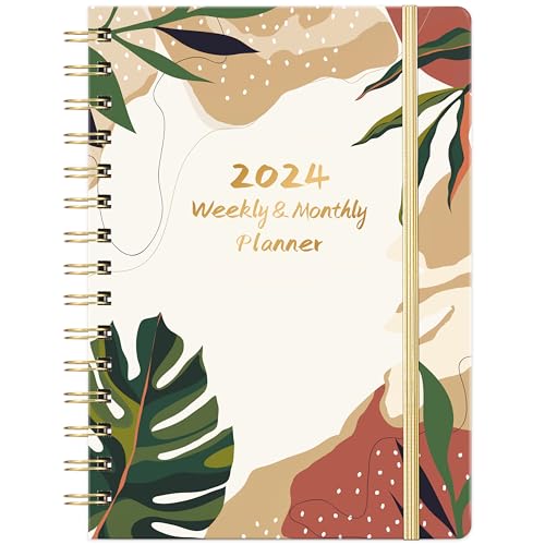2024 Planner - 2024 Planner Weekly and Monthly, 2024 Calendar Planner, 6.4'' x 8.5'' Planner 2024 with Inner Pocket, Elastic Closure, Thick Paper, Jan. 2024 - Dec. 2024
