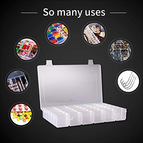 SYMPABASIC SOUFFAHOUSE Plastic Organizer Container Box 36 Compartments Jewelry Storage Box with Adjustable Dividers (1 Pack)