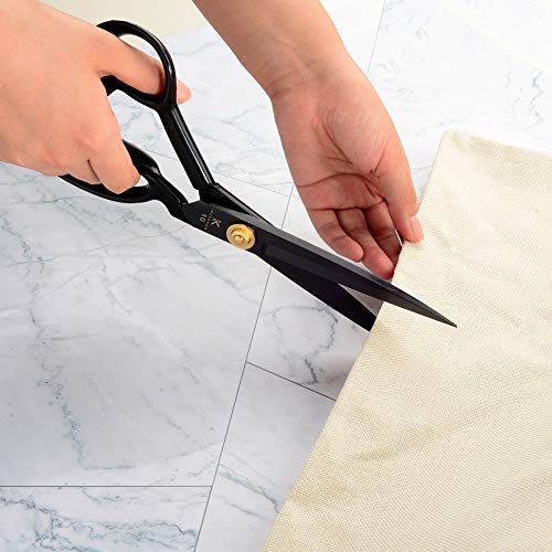 Sewing Scissors, 10 Inch Fabric Dressmaking Scissors Upholstery Office Shears for Tailors Dressmakers, Best for Cutting Fabric Leather Paper Raw Materials Heavy Duty High Carbon Steel(Right-Handed)