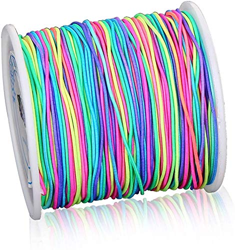 1mm Rainbow Elastic Cord Beading Thread Stretch String for Bracelet Making 109 Yard