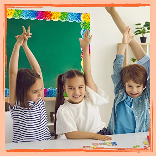 60 Feet Bulletin Board Borders, Confetti Scalloped Rolled Border Trim for School, Classroom & Offices