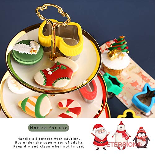ETERSION Chrismtas Cookie Cutters 2" to 3.5" Cookie Cutters 9 Pieces Cookie Cutters Christmas Shapes
