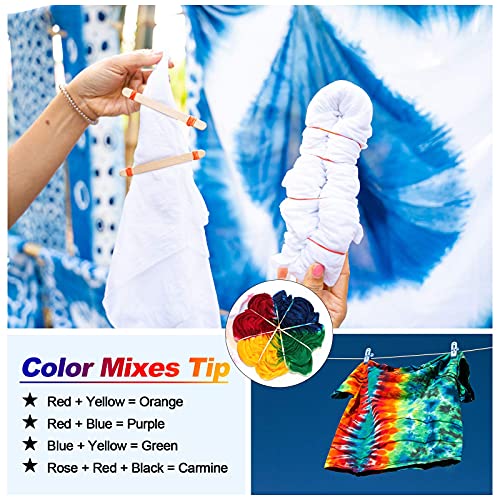 Large Tie Dye Kit for Kids and Adults - 239 Pack Permanent Tie Dye Kits for Clothing Craft Fabric Textile Party Group Handmade Project (Dye up to 60 Medium Adults T-Shirts!)