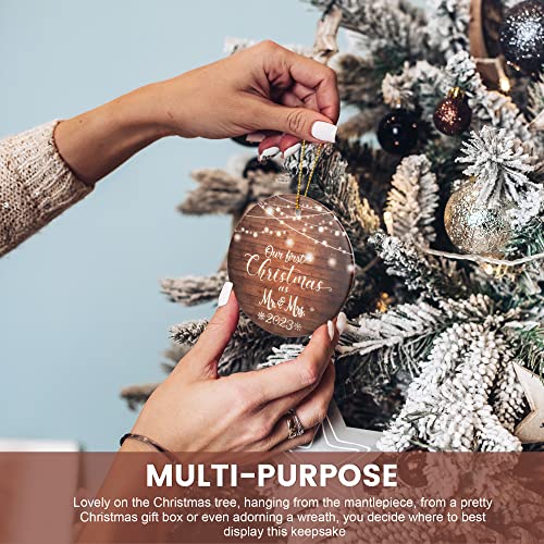 Our First Christmas as Mr. and Mrs Ornament 2023, 1st Christmas Married Ornaments, Wedding Gifts for Couple Bride and Groom, Christmas Tree Decoration, Bridal Shower Gift, Newlywed Gift