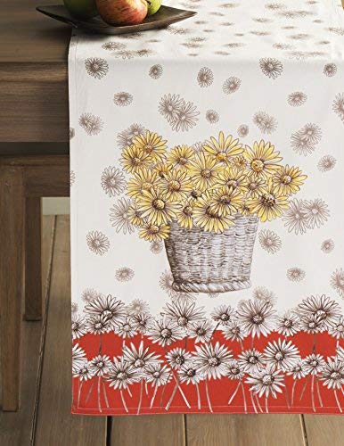 Maison d' Hermine Tablerunner 100% Cotton 14.50Inch x 108Inch Decorative Table Runner Table Runners for Gifts, Dining, Holidays, Buffet, Bagatelle (Double Layer) - Thanksgiving/Christmas