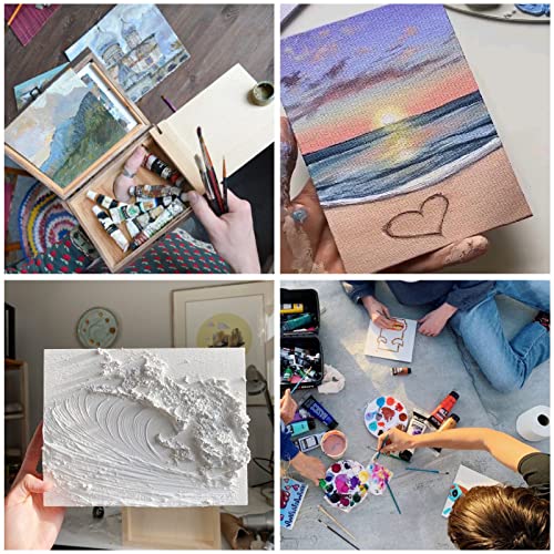 42 Pack 5x7 Inch Canvases for Painting,10 oz Double Primed Acid-Free 100% Cotton Canvas Panels,Blank Flat Canvas Board for Acrylics Oil Watercolor Paints