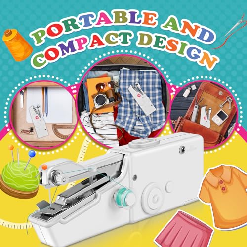 Handheld Sewing Machine with Accessories Kit,Mini Sewing Machine for Quick Stitching,Portable Sewing Machine Suitable for Home,Travel and DIY,Electric Handheld Sewing Machine for Beginners