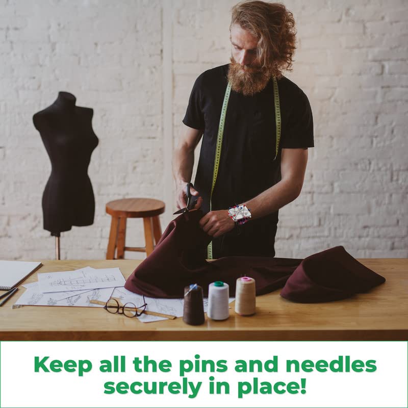 Sew Your Way Magnetic Pin Cushion for Sewing – Pin Holder Red 9”– Sewing Notions Sewing Quilting Supplies – Magnetic Pin Holder for Sewers & Hairstylist – Magnetic Pin Holder for Sewing Quilting Gift