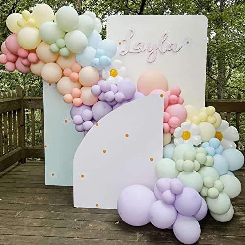 Daisy Balloon Garland Arch Kit 157Pcs White Groovy Daisy Flower Macaron Pastel Balloons Garland for Baby Shower Daisy Theme Wedding Girls Birthday Two Groovy Boho Party Decoration