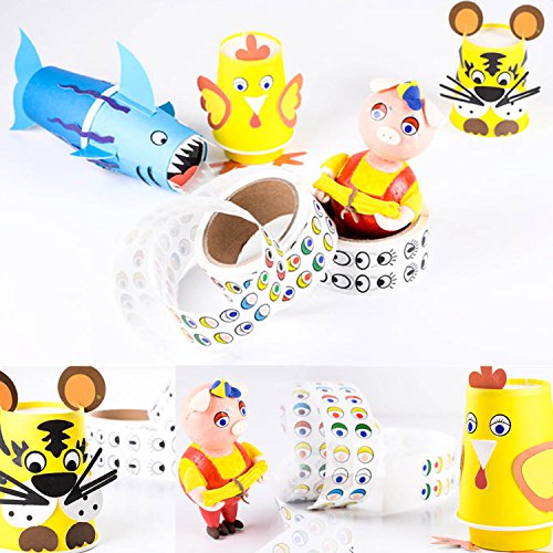 Lependor Black White Eye Stickers Labels -2000 Pcs Per Roll