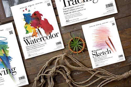 Strathmore 200 Series Sketch Pad, 9x12 inch, 100 Sheets, Tape Bound - Artist Sketchbook for Drawing, Illustration, Art Class Students