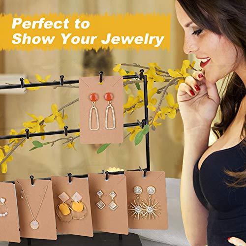 ovsor 500 Pcs Earring Cards - holder Cards with 500 Pcs Bags, Display Cards for Earrings Necklace Display and Jewelry Packaging