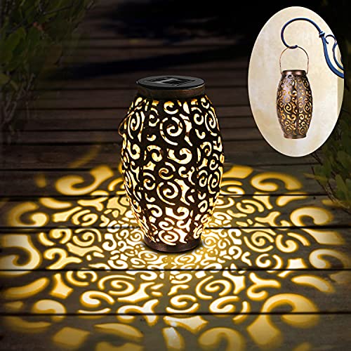 Solar Lights Outdoor Hanging Solar Lanterns LED Table Solar Lights for Patio Garden Courtyard Porch Courtyard Pathway Decorative (1 Pack)