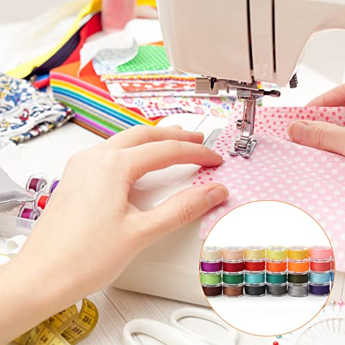 WIWAPLEX 72Pcs Bobbins Sewing Thread Kits, 437 Yards Per Thread Spools, Prewound Bobbin with Case 36 Colors Sewing Supplies for Hand & Machine Sewing, Emergency and Travel, DIY and Home