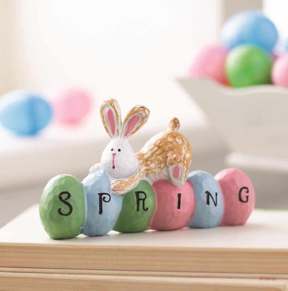 Fun Express Spring Bunny Tabletopper Easter Decorations - Hand Painted - Farmhouse Home Decor