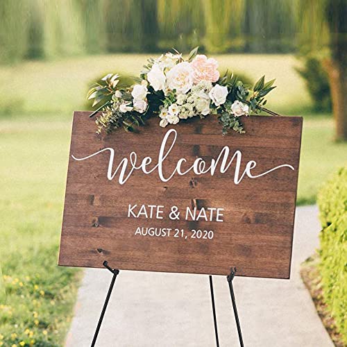 STARHOO Display Easel Stand for Wedding Sign & Poster 63'' Portable Art Easel for Floor Adjustable Metal Easel Black 2 Pack