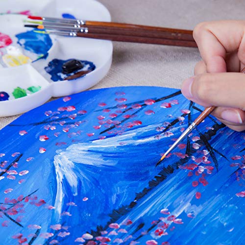 Transon Detail Model Paint Brushes 7pcs for Acrylic, Gouache, Oil, Tempera and Face Painting