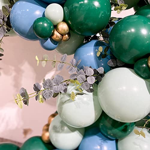 Green Balloons Garland Arch Kit 125pcs Different Sizes 18 12 10 5 Inch Emerald Dark Green and Green Confetti Latex Balloons for Anniversary Birthday Party Graduation Jungle Theme Christmas Decorations