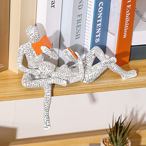 GRAPMKTG Home Decor Pulp Reading Women Thinker Statue Aesthetic Sculpture Room Decor Modern Abstract Decoration on Shelf Table Desk for Living Room Office Bedroom H