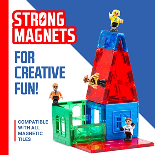 Playmags Magnetic Figures Community Set of 15 Pieces - Play People Perfect for Magnetic Tiles Building Blocks - STEM Learning Toys Children – Magnet Tiles Expansion Accessories Pack