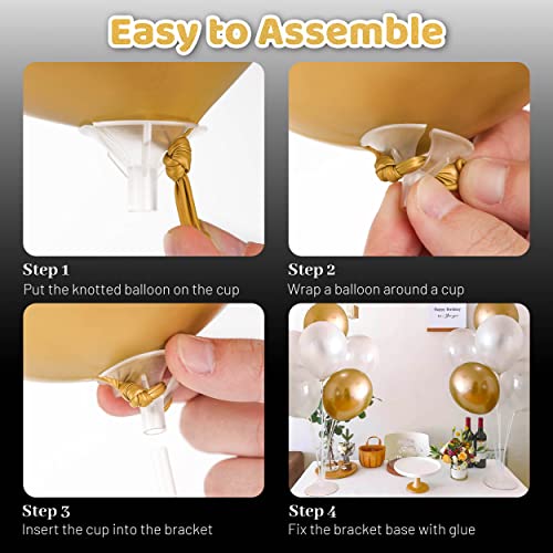 JOYYPOP 4 Sets Balloon Stand Kit For Table, Balloon Sticks with Base Birthday Graduation Party Decorations Wedding