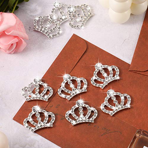 Crystal Rhinestone Crown Embellishments Rhinestone Embellishments Flatback Crystal Accessory for DIY Crafts Jewelry Making Phone Back Shell Wedding Decoration and Present Decoration(48 Pieces)